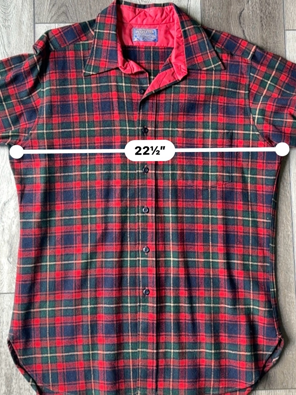 Pendleton-Vintage 80s Classic Red Tartan Plaid Board Shirt 100% Pure Virgin Wool - Picture 7 of 8